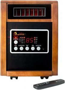 Dr Infrared Heater DR-998, 1500W, Room Heater with Humidifier, Oscillation Admirer & Remote Regulate (Cherry)