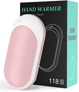Hand Warmers Rechargeable, 1-Pack Hand Hotter Reusable 5200mAh Electrical Transportable Pocket Hotter/Energy Lender, Battery Operated Hand Heater Terrific for Outdoors, Camping, Golf, Heat Present for Adult men Women